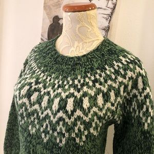 American Eagle Emerald Fair Isle Lambswool Sweater